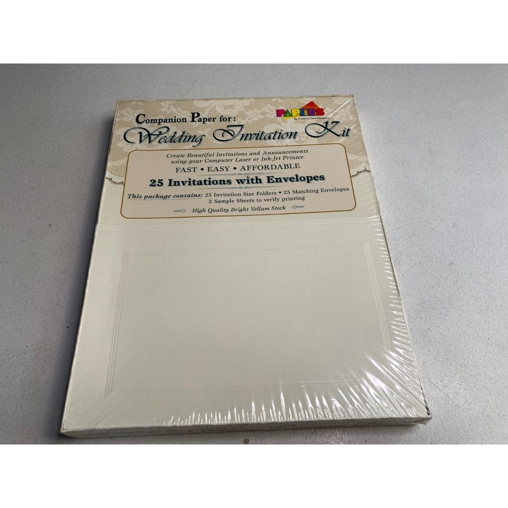 Wedding Invitation Kit Companion Paper 25 count 1998 New Old Stock